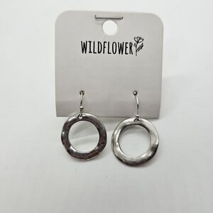 Wildflowers Silver Hoop Earrings Classic and Timeless